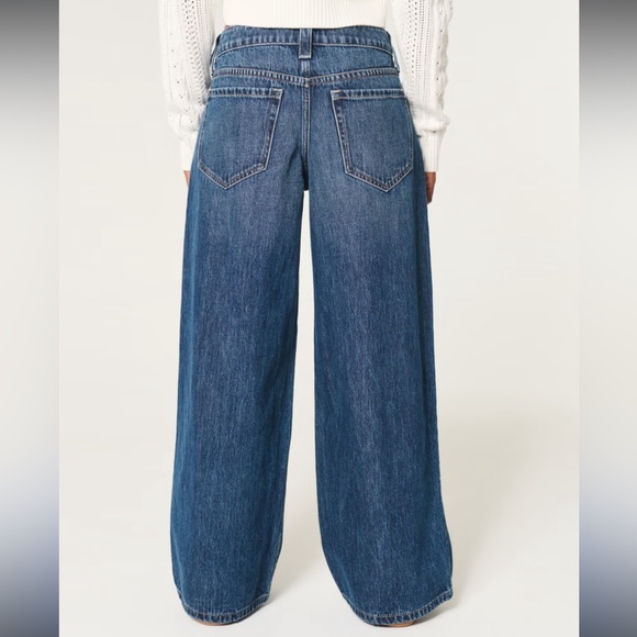 Low Rise Dark Wash Super Baggy Jeans Women’s 8 Short Petite Hollister Denim - Picture 3 of 3